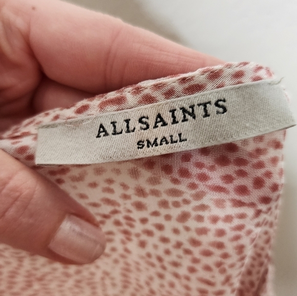 Allsaints Sevin Leox Dotted Sheer Blouse S - Picture 5 of 5
